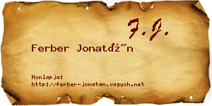Ferber Jonatán névjegykártya